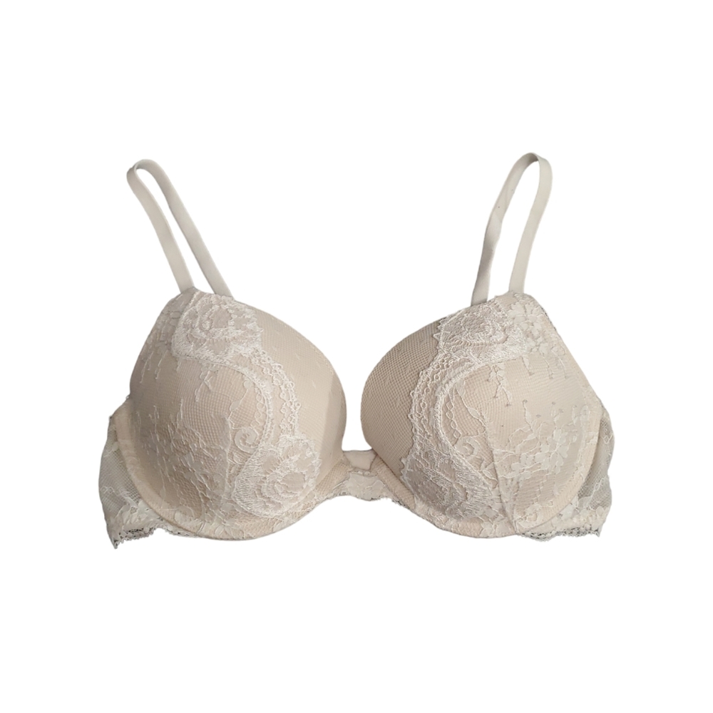Victoria's Secret Dream Angel's Cream With Lace Push Up Bra